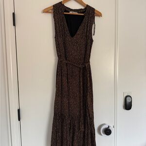 Aura Black and Brown Maxi Dress